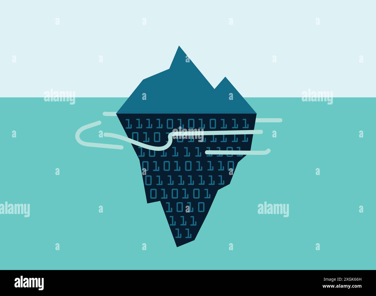Punta dell'iceberg, immagine a rete profonda e a rete scura Illustrazione Vettoriale