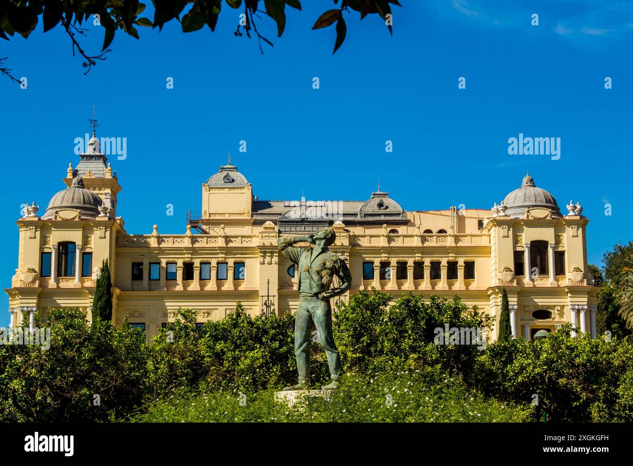 Ayuntamiento de Málaga (municipio di Malaga) o la Casona del Parque (residenza nel parco) e Pedro Luis Alonso Gardens malaga, spagna. Foto Stock