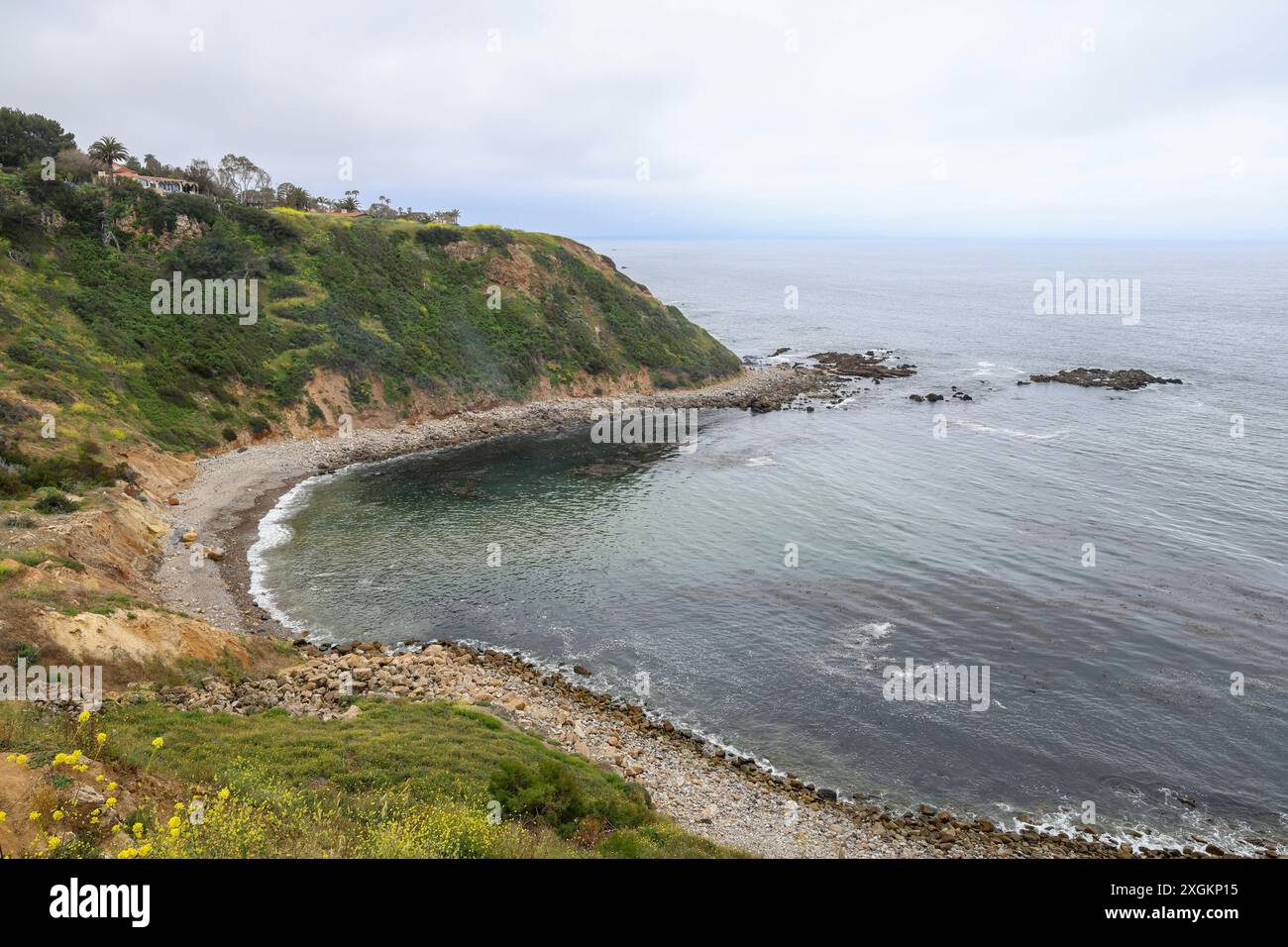 Pomeriggio tranquillo a Honeymoon Cove, Palos Verdes, California Foto Stock