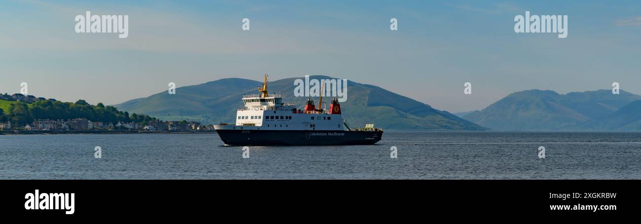 Traghetto per l'isola di Bute che arriva a Rothesay sull'isola di Bute Foto Stock