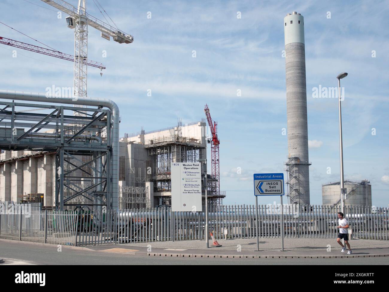 Ineos Waste to Energy inceneritore in costruzione presso Picow Farm Road, Weston Point, Runcorn, Cheshire, 2011 Foto Stock