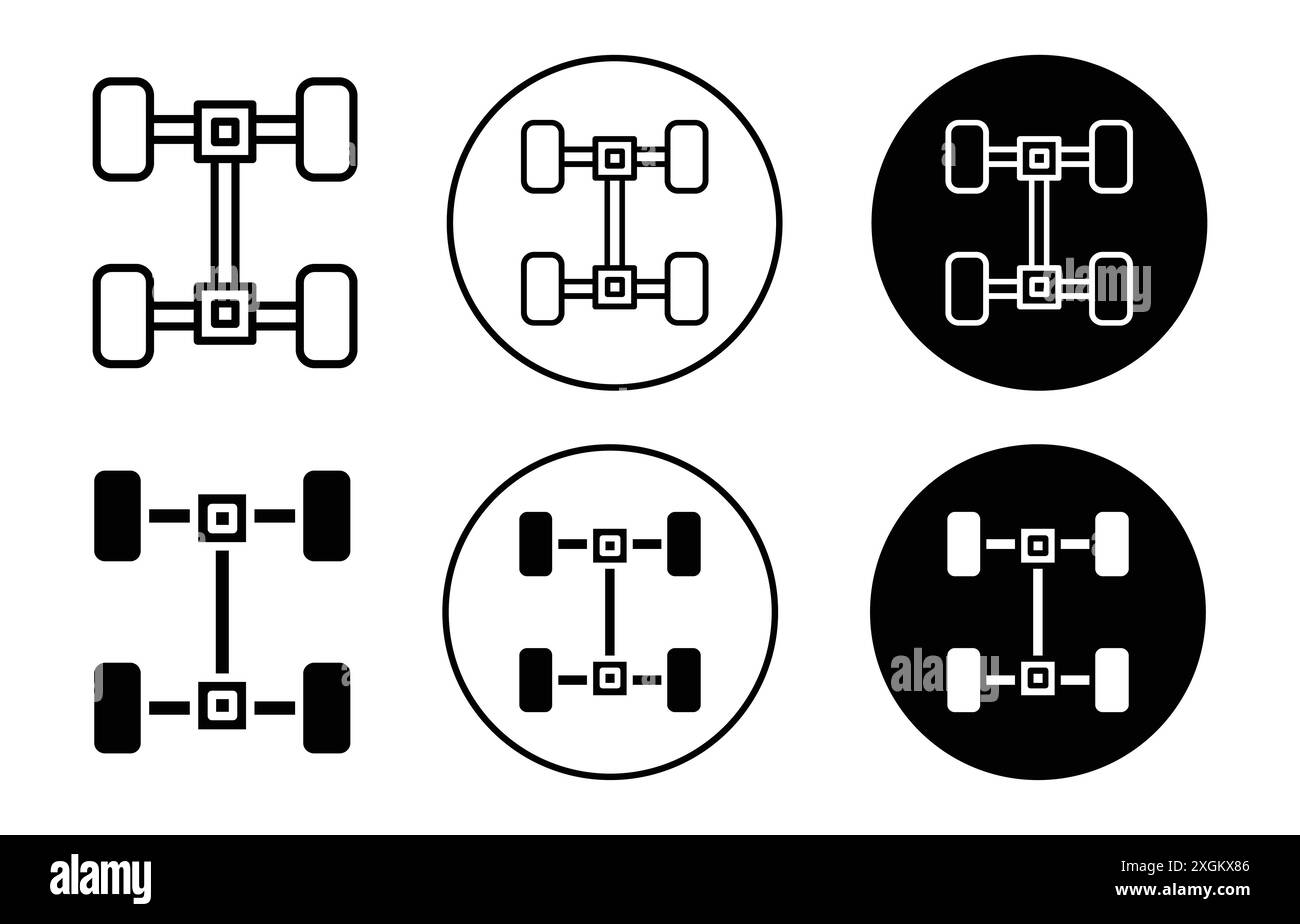 logo icona assale per auto contorno vettoriale in bianco e nero Illustrazione Vettoriale