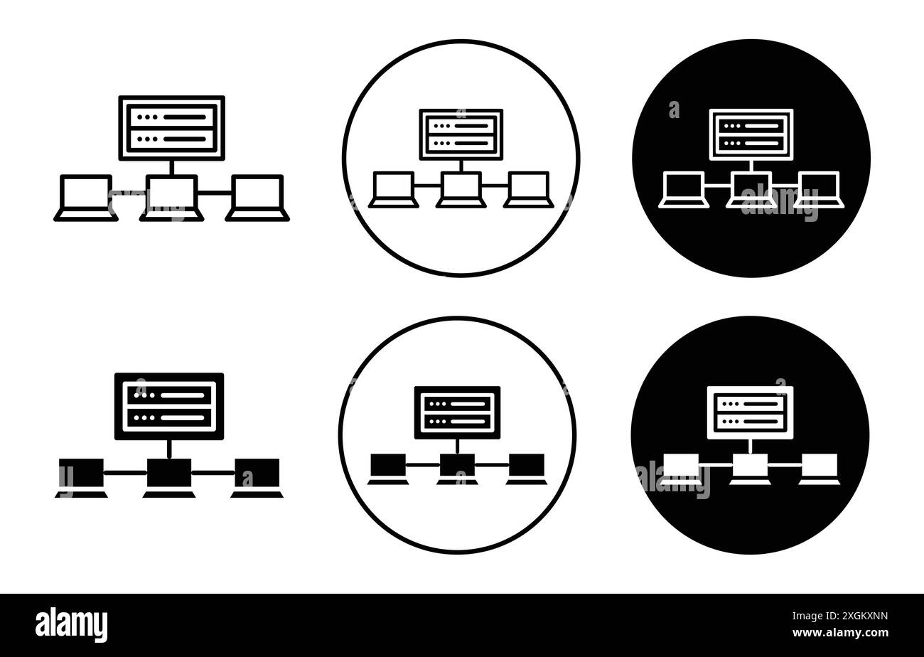 Il logo dell'icona Edge Computing indica il contorno vettoriale in bianco e nero Illustrazione Vettoriale
