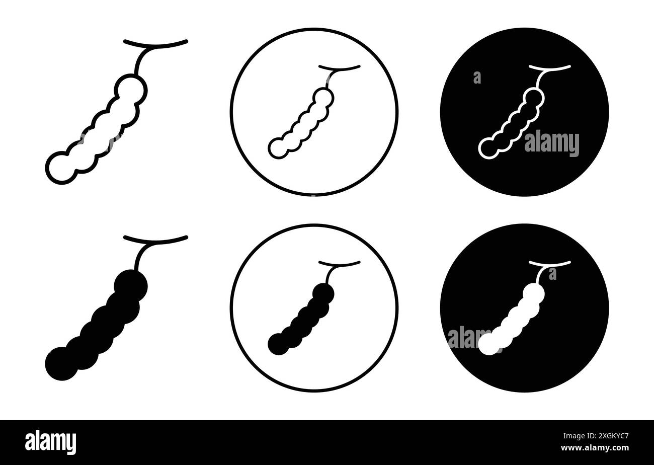 Simbolo Tamarind, logo, contorno vettoriale in bianco e nero Illustrazione Vettoriale