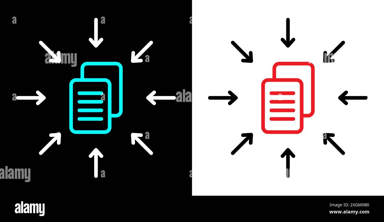 Illustrazione dell'icona del contorno della distribuzione del contenuto. Illustrazione Vettoriale