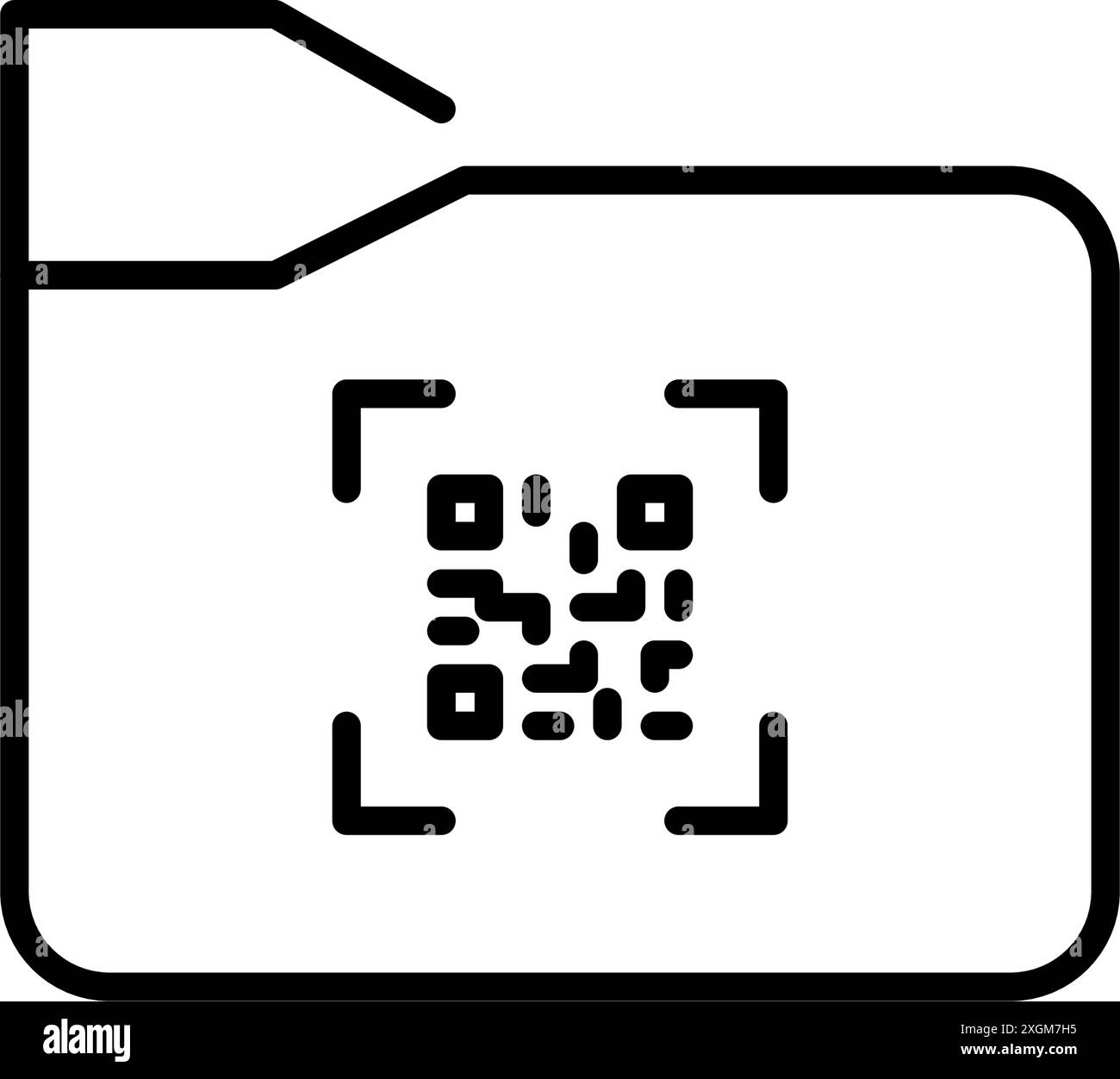 Cartella file e codice qr. Accesso rapido ai documenti digitali, recupero immediato dei dati. Pixel Perfect, icona del vettore di traccia modificabile Illustrazione Vettoriale