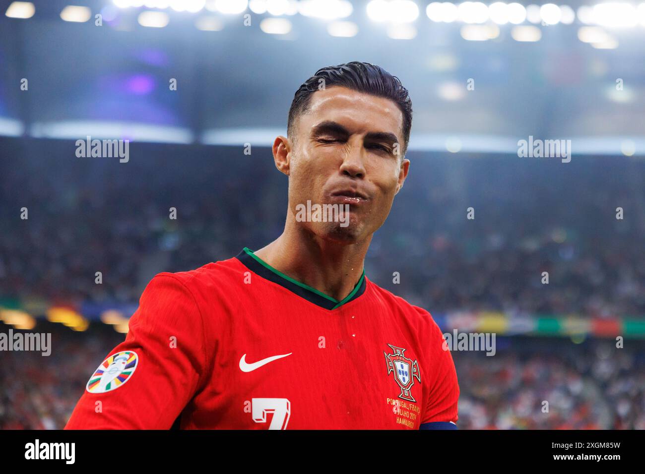 Amburgo, Germania. 5 luglio 2024. Cristiano Ronaldo (Portogallo) visto durante la partita di UEFA Euro 2024 tra le squadre nazionali di Portogallo e Francia al VolksparkStadium. (Portogallo vs Francia - 3:5 dopo le penalità) credito: SOPA Images Limited/Alamy Live News Foto Stock