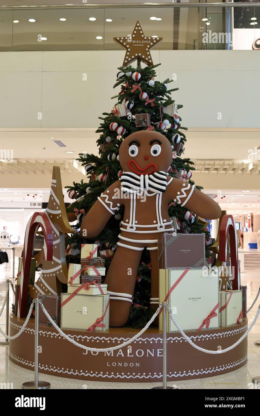 Decorazioni natalizie al cioccolato Gingerbread Man Foto Stock