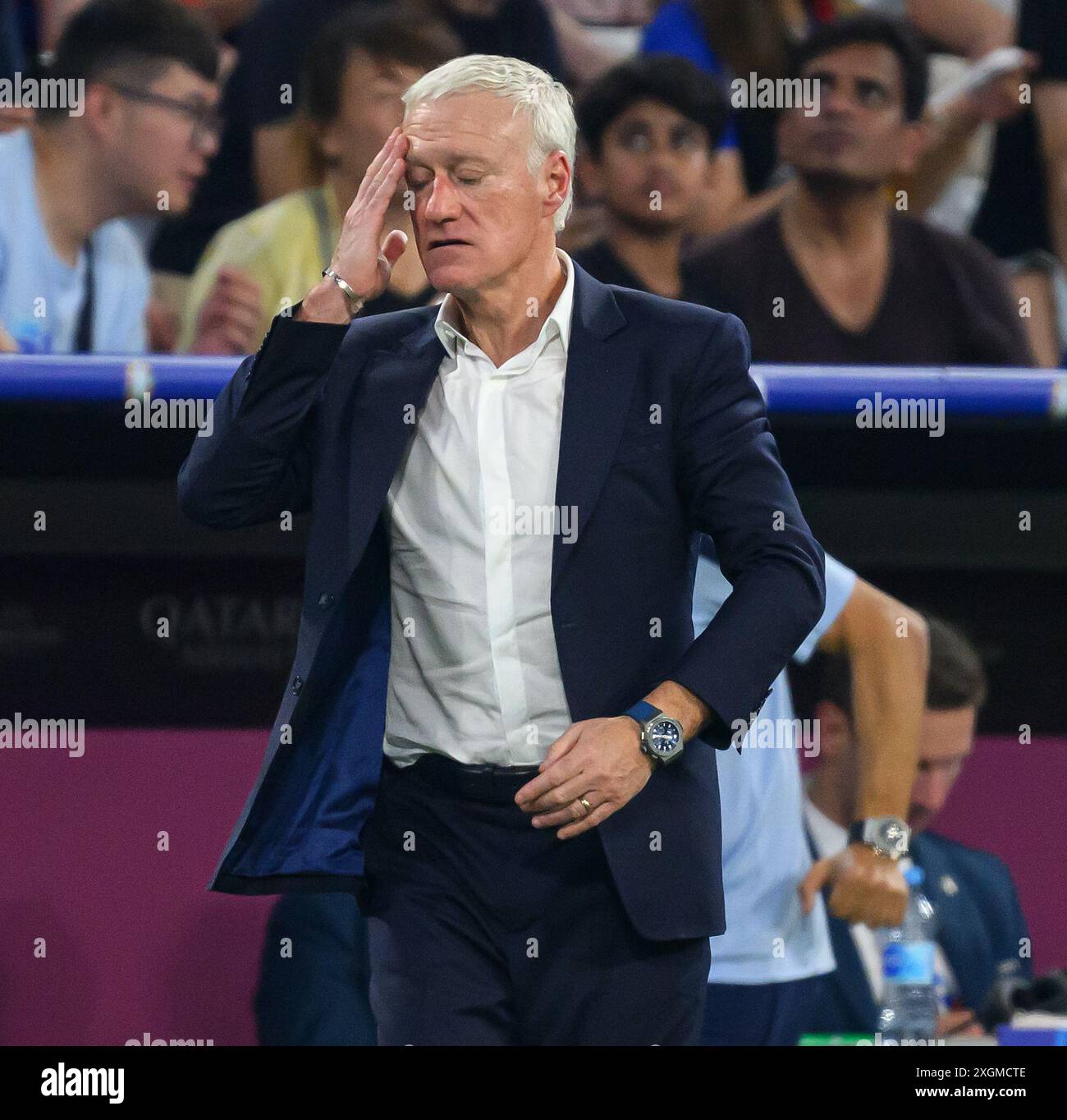 09 lug 2024 - Spagna contro Francia - Campionati europei UEFA 2024 - semifinale - Monaco di Baviera. Direttore della Francia Didier Deschamps. Foto : Mark Pain / Alamy Live News Foto Stock