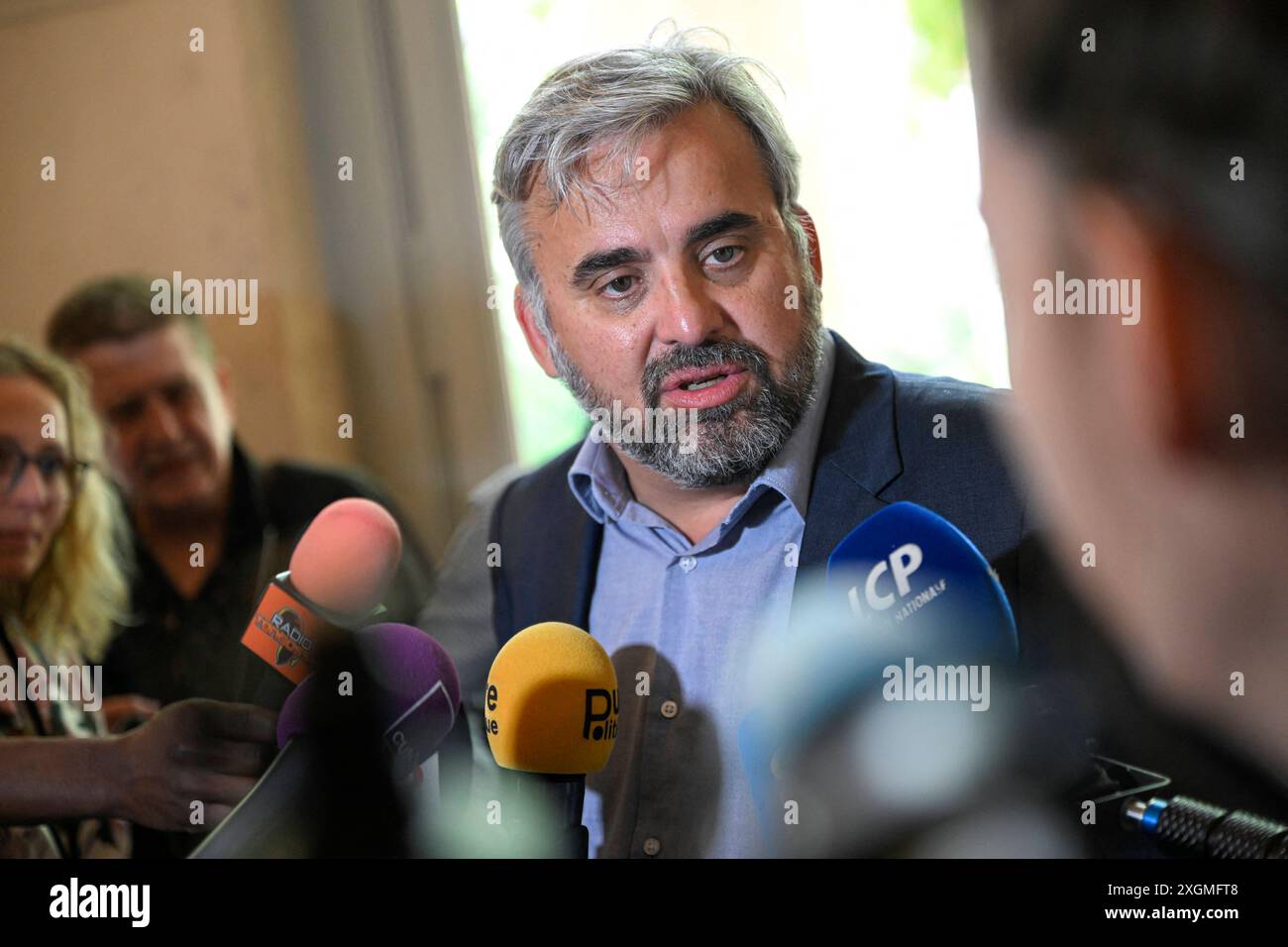 Parigi, Francia. 9 luglio 2024. Alexis Corbiere durante una giornata di benvenuto di nuovi deputati all'Assemblea nazionale francese ("Assemblée Nationale") dopo il secondo turno delle elezioni legislative, a Parigi, in Francia, il 9 luglio 2024. Foto di Victor Joly/ABACAPRESS. COM credito: Abaca Press/Alamy Live News Foto Stock