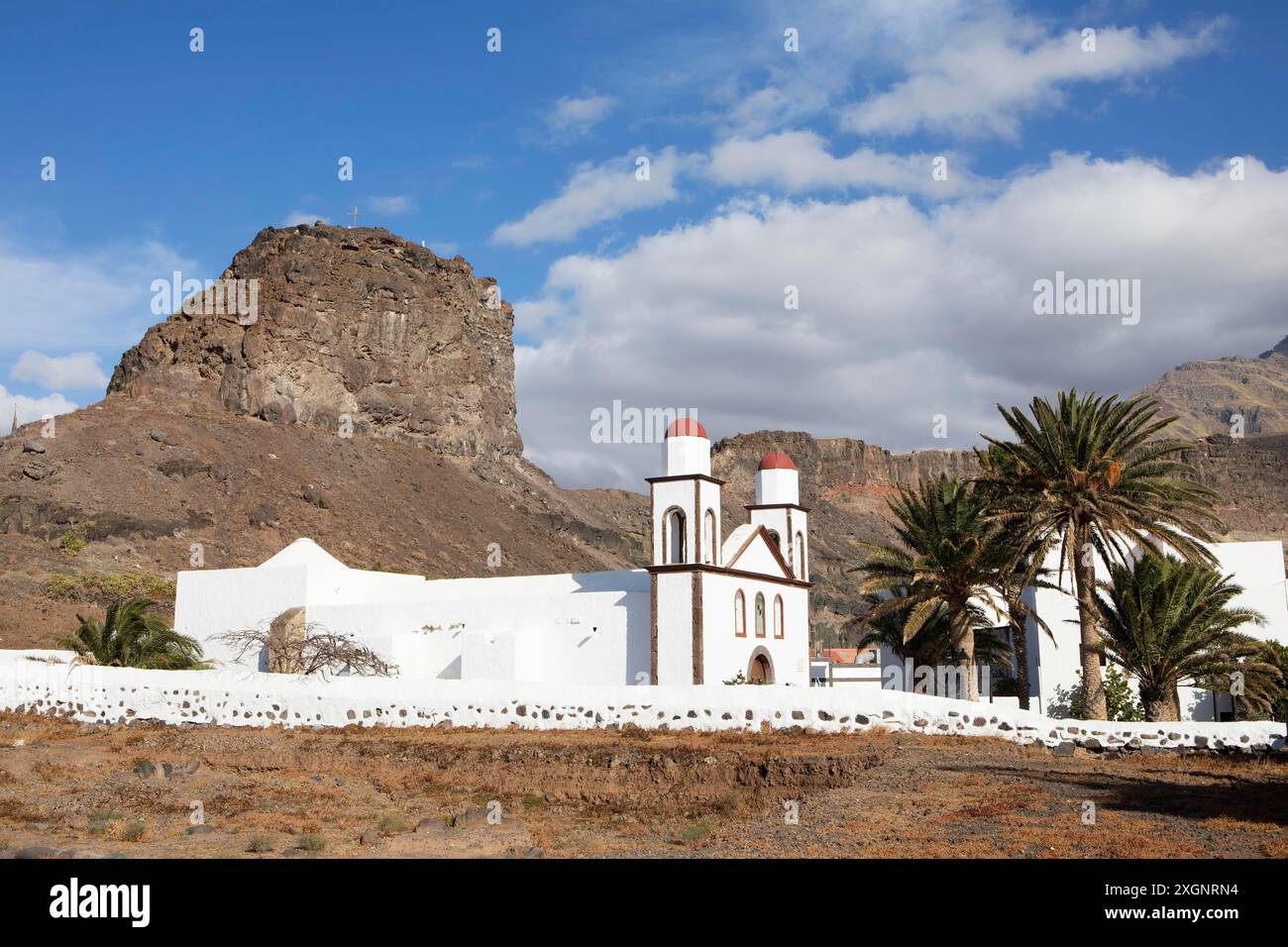 La Ermita de las Nieves, Puerto de las Nieves, Agaete, provincia di Las Palmas, Gran Canaria, Isole Canarie, Spagna Foto Stock