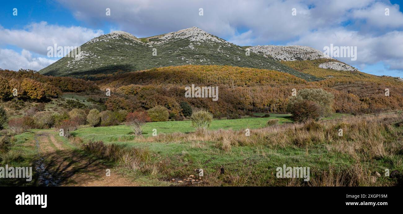 Sierra de la pena, Tejeda de Tosande. Parco naturale Fuentes Carrionas, Fuente Cobre - montagna Palentina. Palencia, Spagna Foto Stock