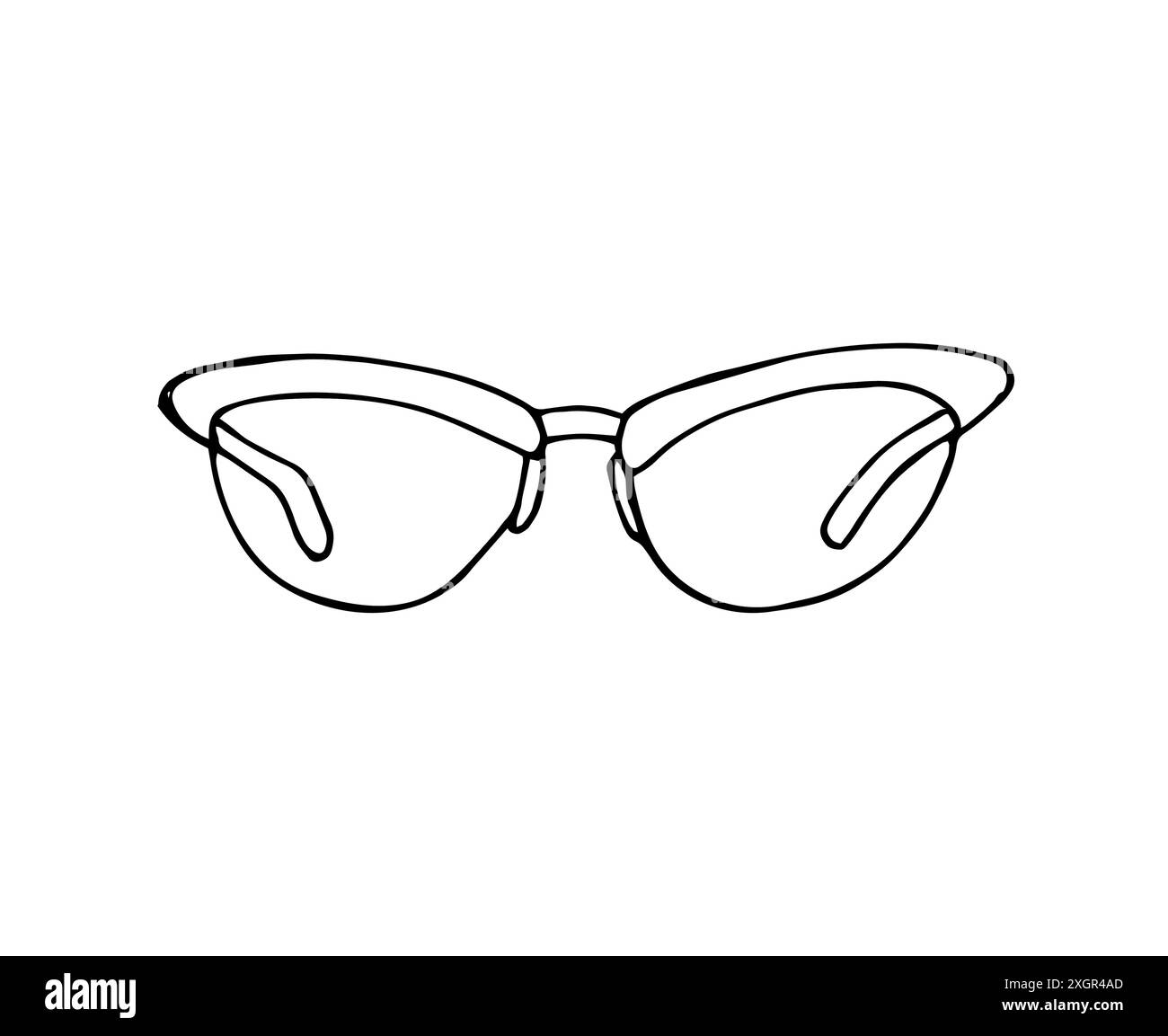 Occhiali da donna. Occhiali da sole da donna moderni disegnati a mano. Illustrazione isolata su bianco Illustrazione Vettoriale