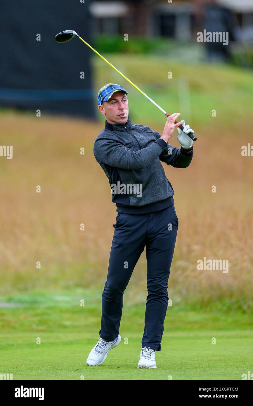 Scott Brown, ex calciatore del Celtic e della Scozia, durante il Genesis Scottish Open Pro-AM al Renaissance Club, North Berwick. Data foto: Mercoledì 10 luglio 2024. Foto Stock