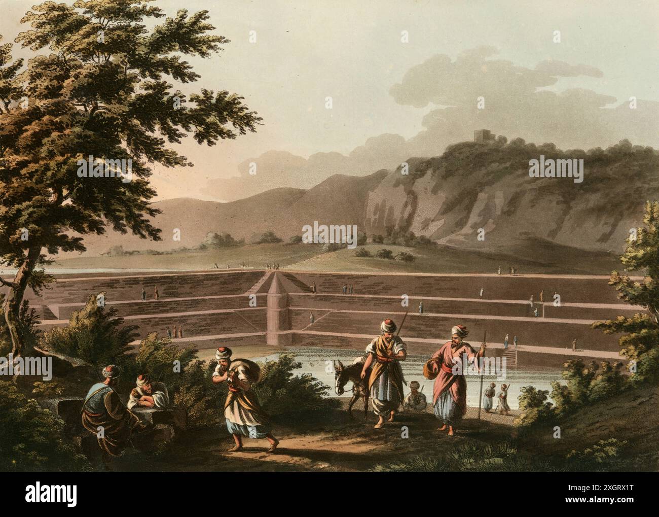 Historisches Palästina, Reservoir des versiegelten Brunnens bei Bethlehem, Historisch, digital restaurierte Reproduktion von einer Vorlage aus dem frü Foto Stock