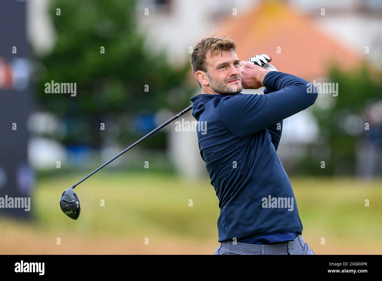 Richie Gray, Glasgow Warriors e Scotland rugby, durante il Genesis Scottish Open Pro-AM al Renaissance Club, North Berwick. Data foto: Mercoledì 10 luglio 2024. Foto Stock