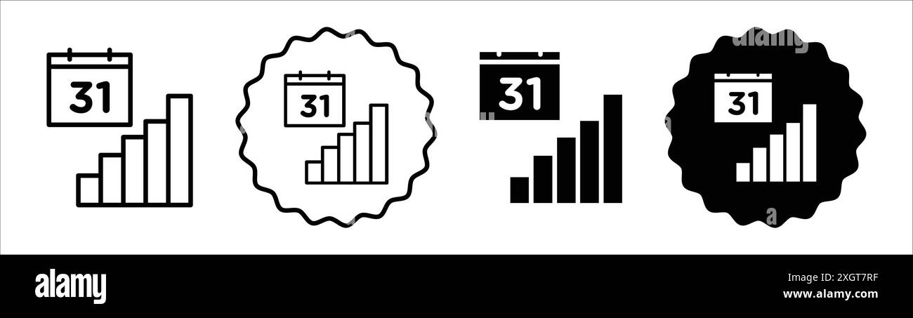 Icona di crescita del fondo con il logo che indica il contorno vettoriale in bianco e nero Illustrazione Vettoriale