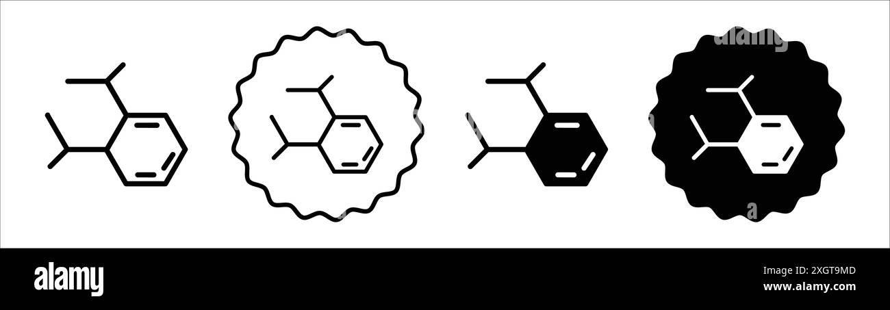 Logo con icona senza ftalati contorno vettoriale in bianco e nero Illustrazione Vettoriale