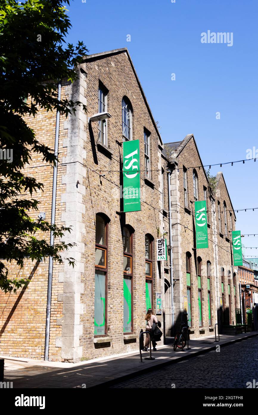 Gaiety School of Acting, National Theatre School of Ireland, in Essex Street West, Temple Bar, Dublino, Irlanda. Foto Stock