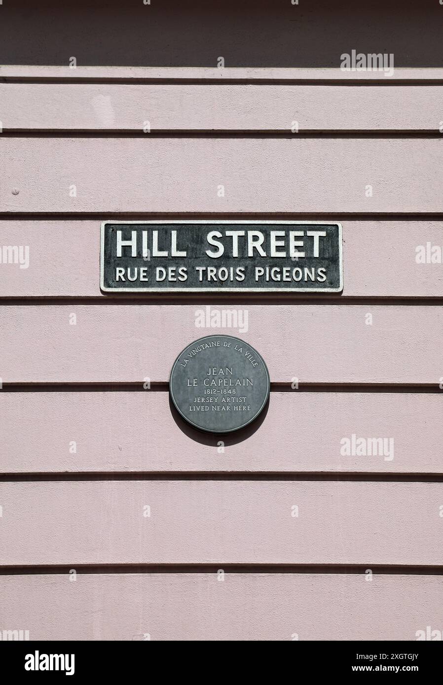 Hill Street a Saint Helier Foto Stock