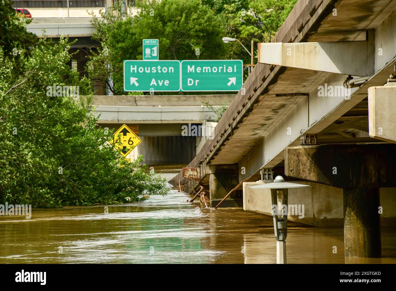 L'uragano Beryl causa inondazioni a Houston, Texas Foto Stock