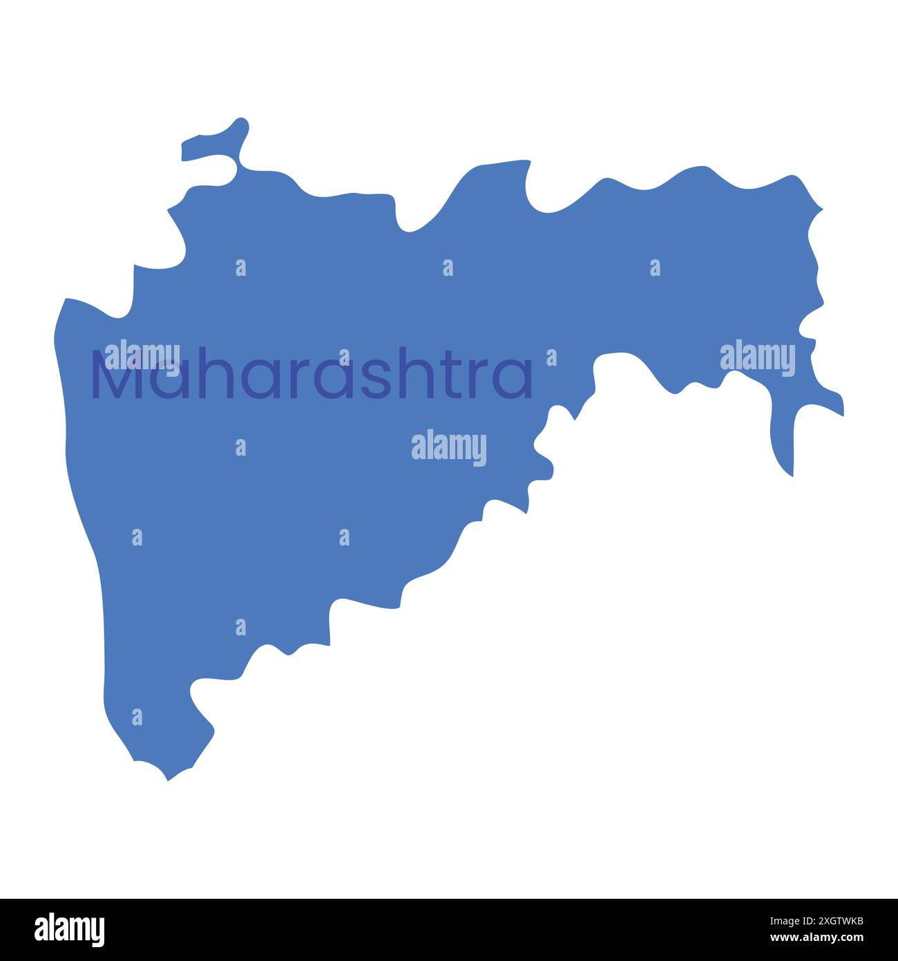 Icona vettore mappa di stato del Maharashtra. Icona di stato della provincia del Maharashtra in India. Mappa del Maharashtra Illustrazione Vettoriale