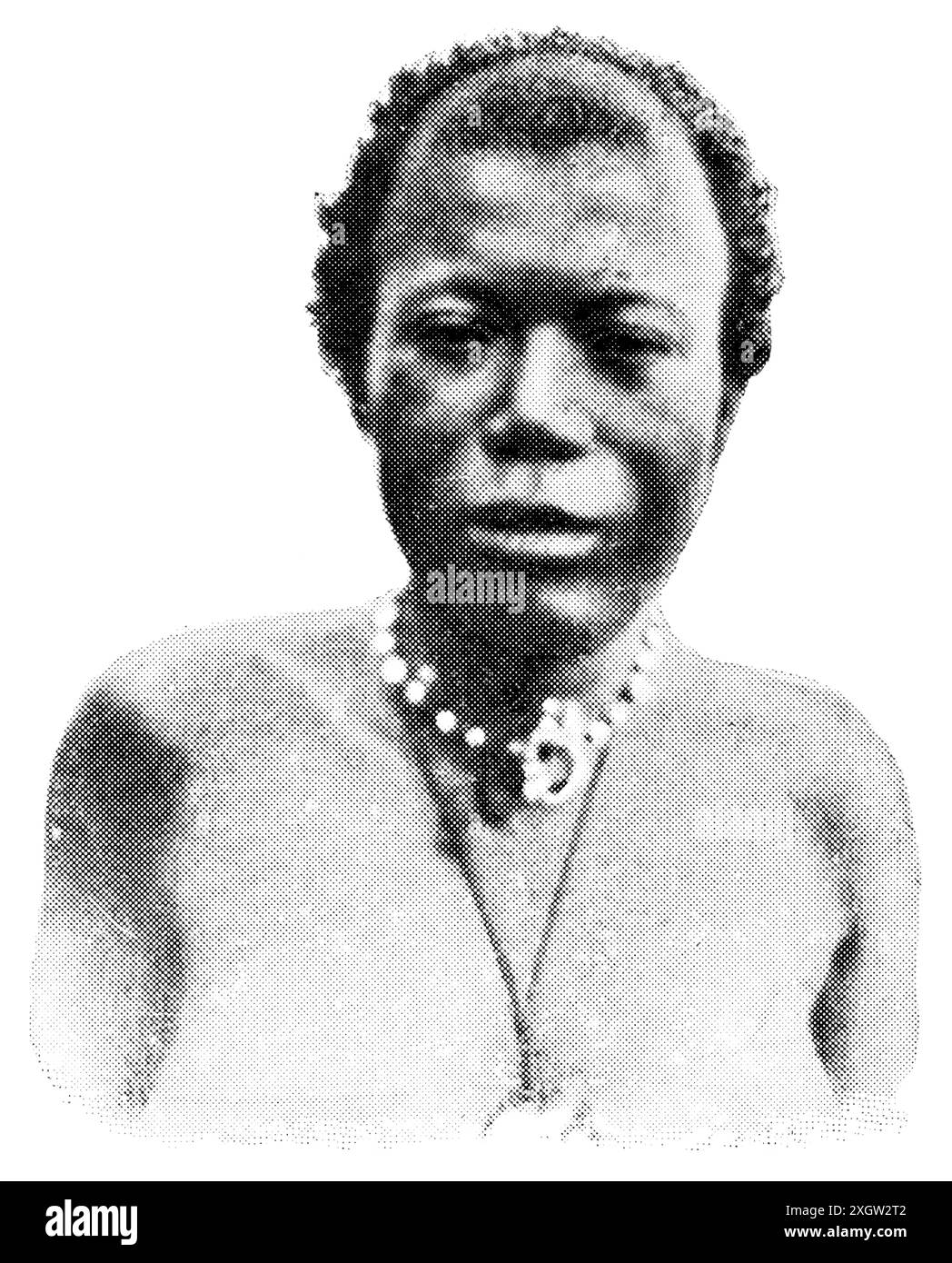 Popoli africani. La donna ritratto di Lunda, è un gruppo etnico Bantu che ha avuto origine in quello che oggi è il Congo. Foto Stock