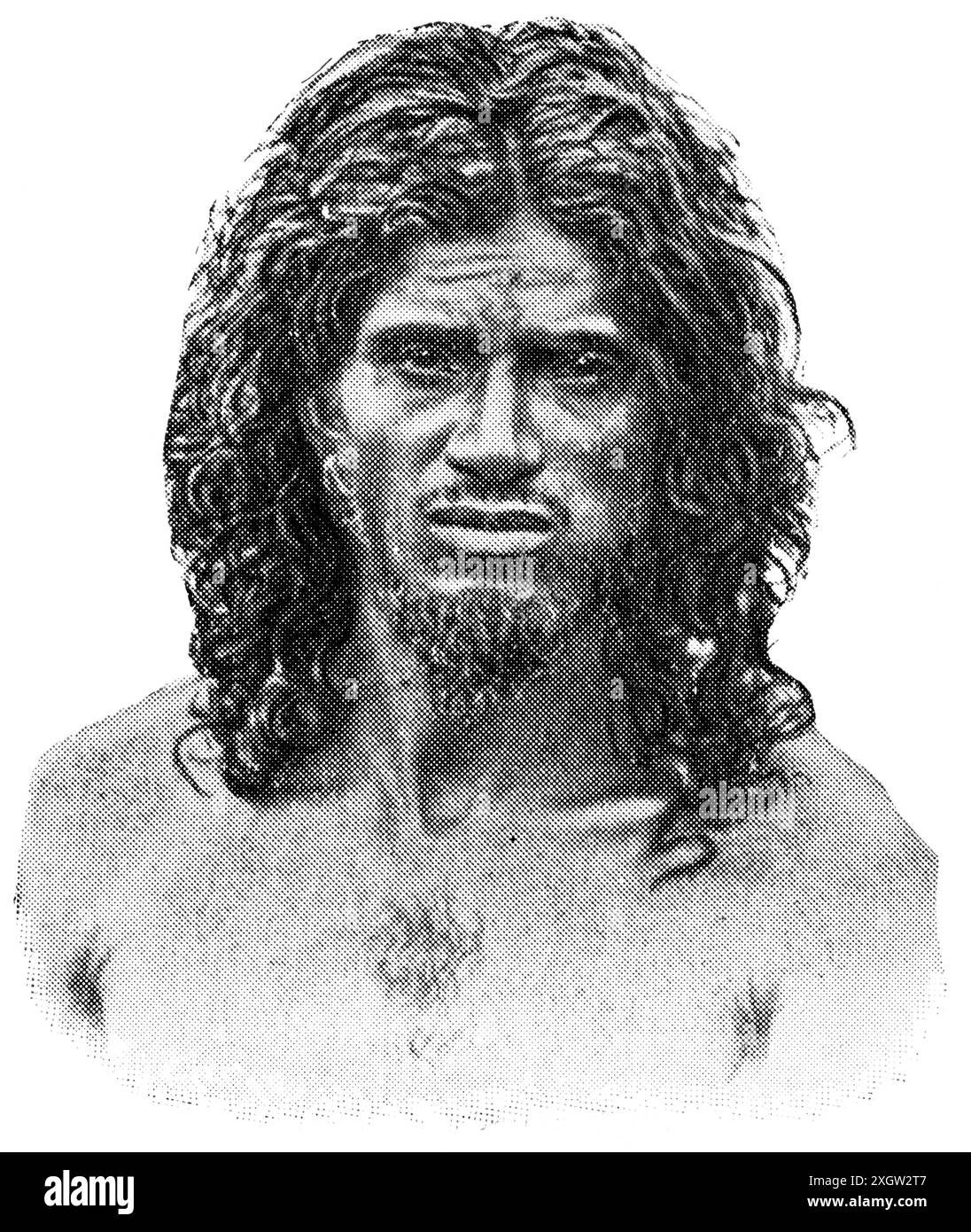 Popoli asiatici. Il ritratto dell'uomo di Vedda (Wanniyalaeto), è un gruppo etnico indigeno minoritario dello Sri Lanka. Foto Stock