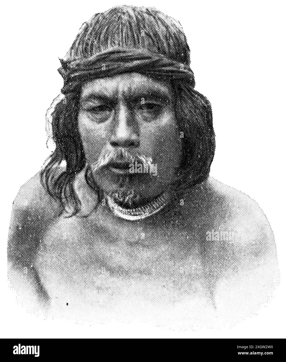 Popoli asiatici. Il ritratto di Shompen, sono gli indigeni dell'interno dell'isola di Great Nicobar. Foto Stock