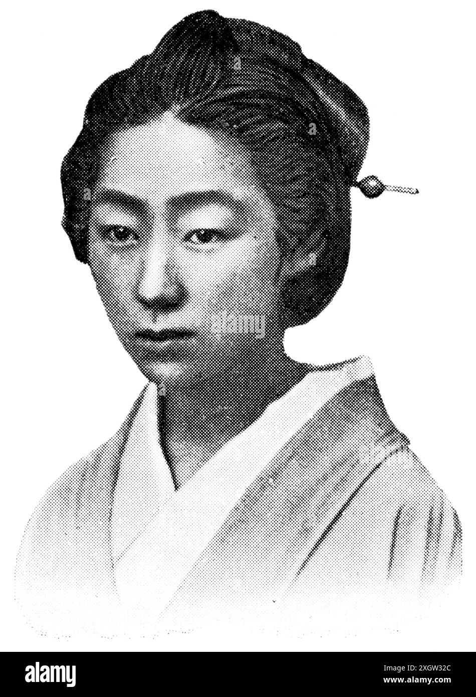 Popoli asiatici. Ritratto dei giapponesi, sono un gruppo etnico dell'Asia orientale originario dell'arcipelago giapponese. Foto Stock