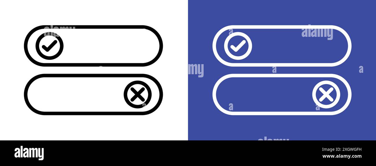 Il logo dell'icona booleana indica il contorno vettoriale in bianco e nero Illustrazione Vettoriale