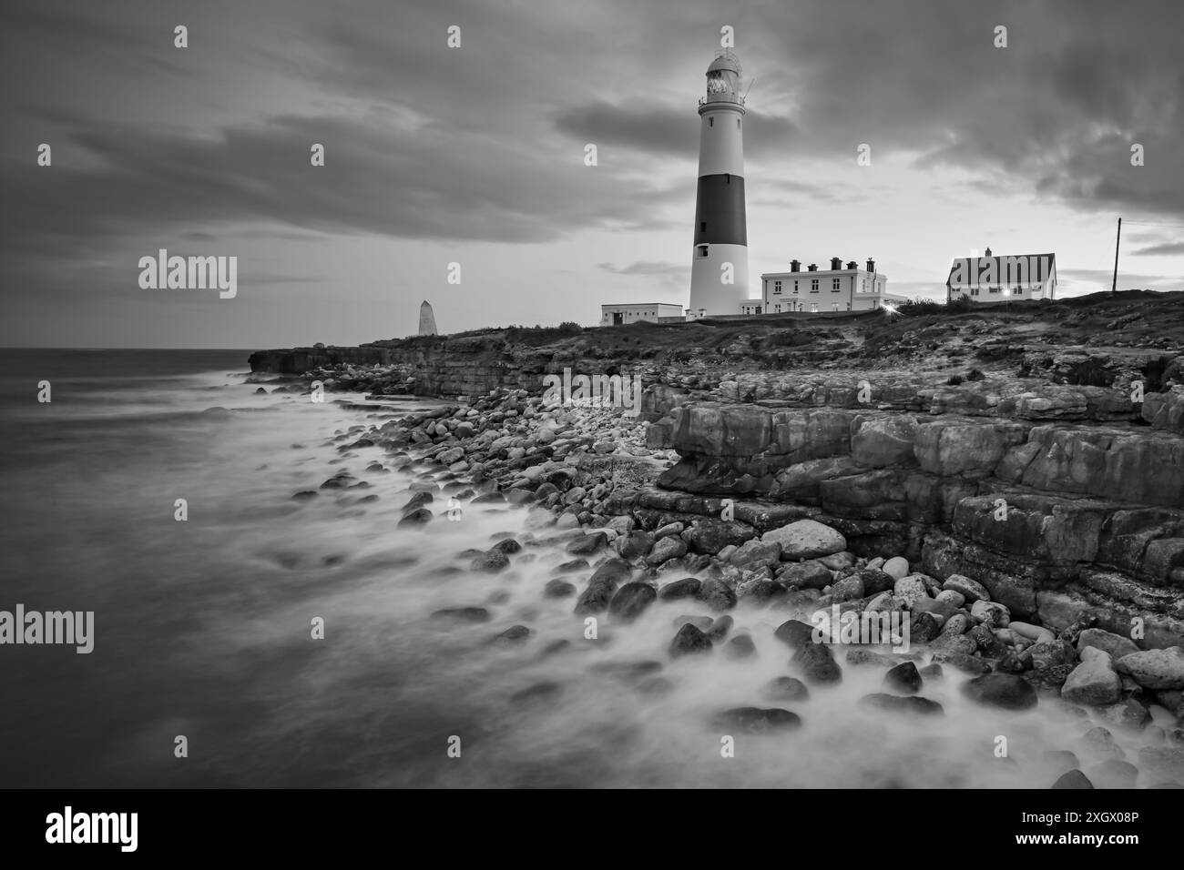 Faro di Portland Bill, Weymouth, Dorset, lunga esposizione Foto Stock