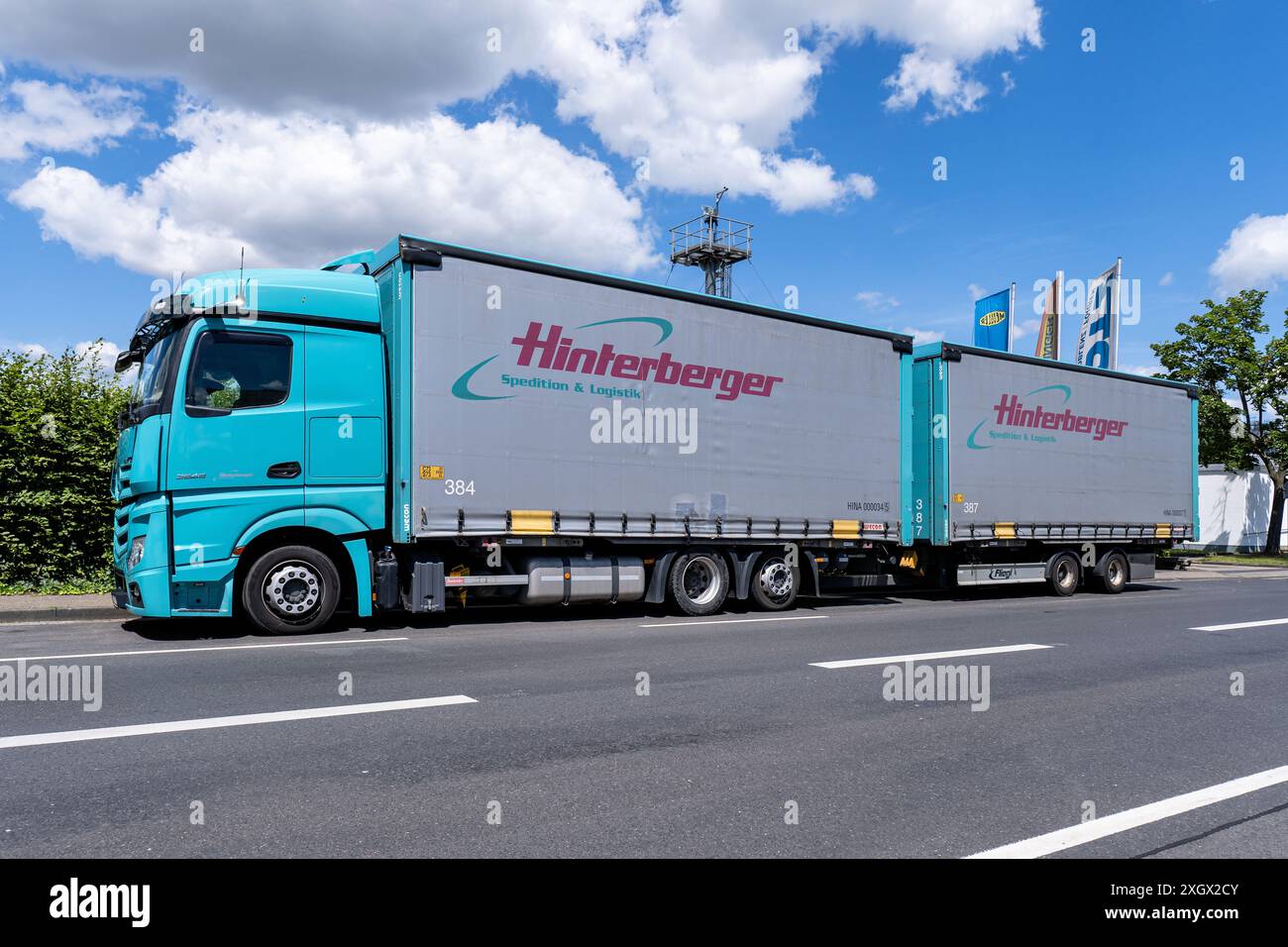 Camion combinato Mercedes-Benz Actros Hinterberger Foto Stock