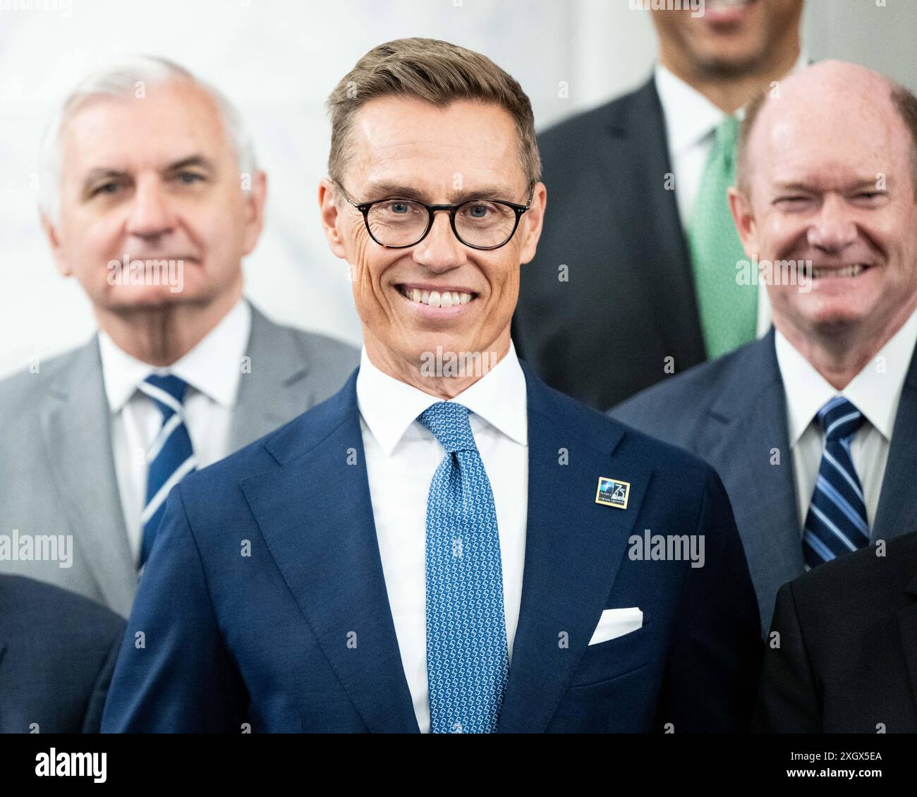 Washington, Stati Uniti. 10 luglio 2024. Il presidente finlandese Alexander Stubb in un incontro con i senatori degli Stati Uniti al Campidoglio di Washington, DC Credit: SOPA Images Limited/Alamy Live News Foto Stock