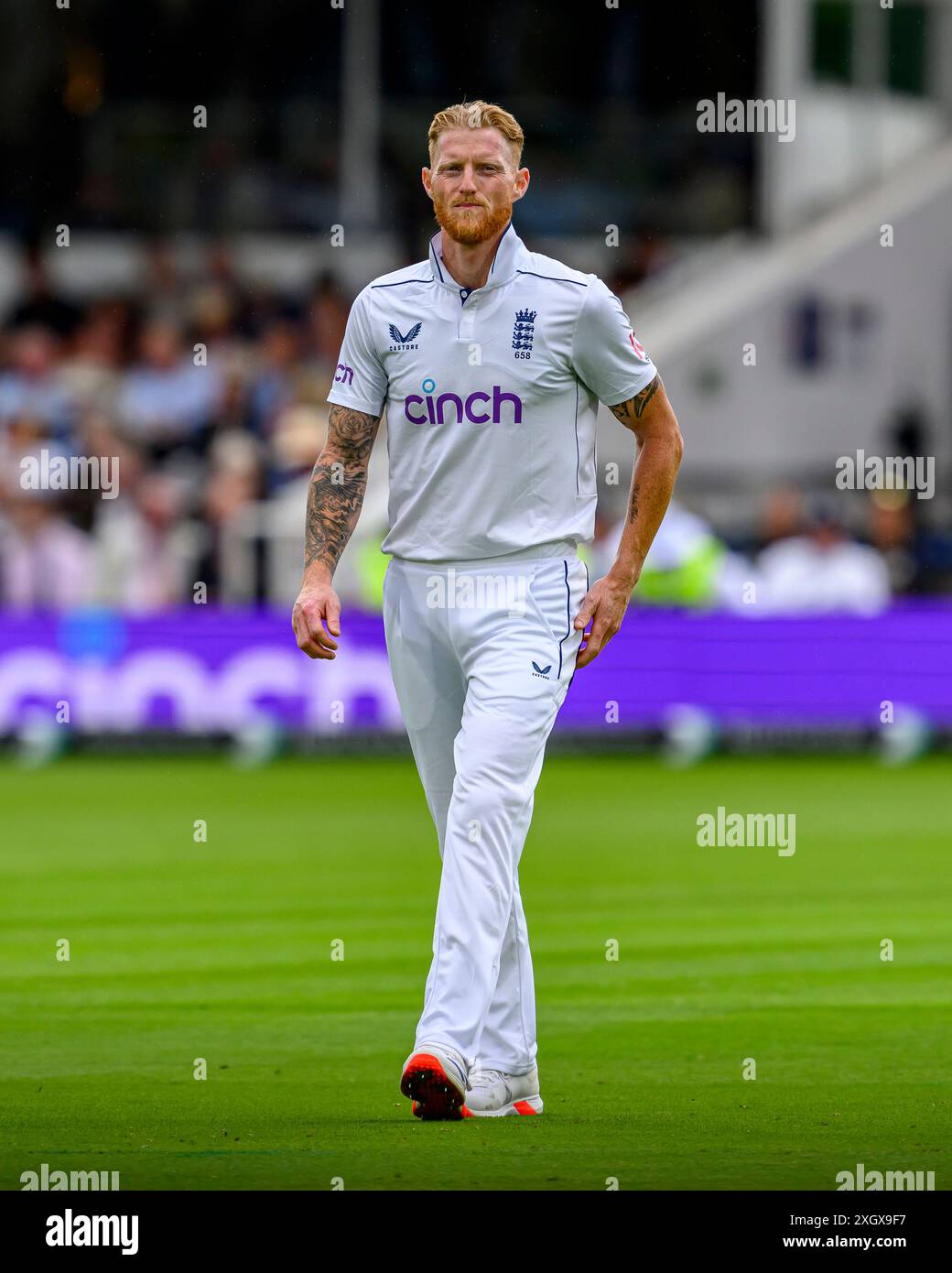 LONDRA, REGNO UNITO. 10 luglio, 24. Ben Stokes dell'Inghilterra durante il primo Rothesay test match tra Inghilterra maschile e Indie occidentali al Lord's Cricket Ground mercoledì 10 luglio 2024 a LONDRA, INGHILTERRA. Crediti: Taka Wu/Alamy Live News Foto Stock