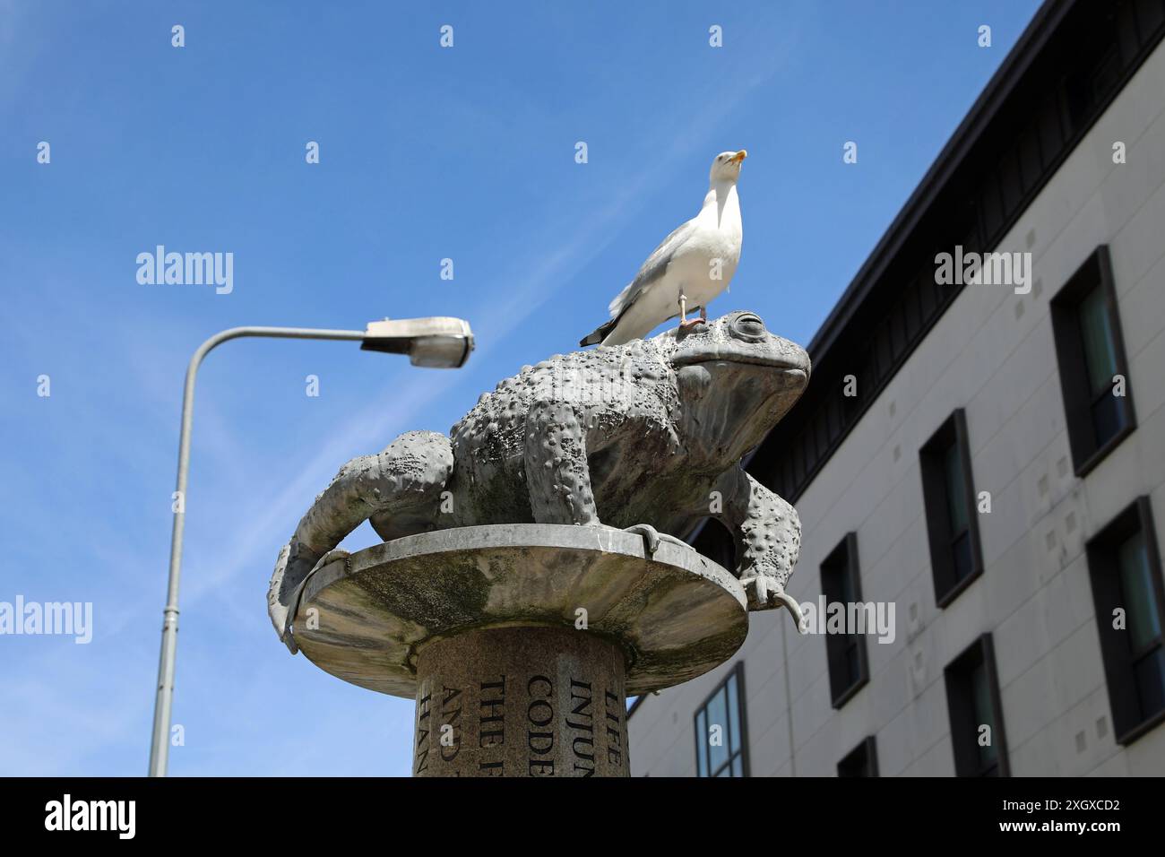 Le Crapaud di Charing Cross di Gordon Young a Saint Helier in Jersey Foto Stock
