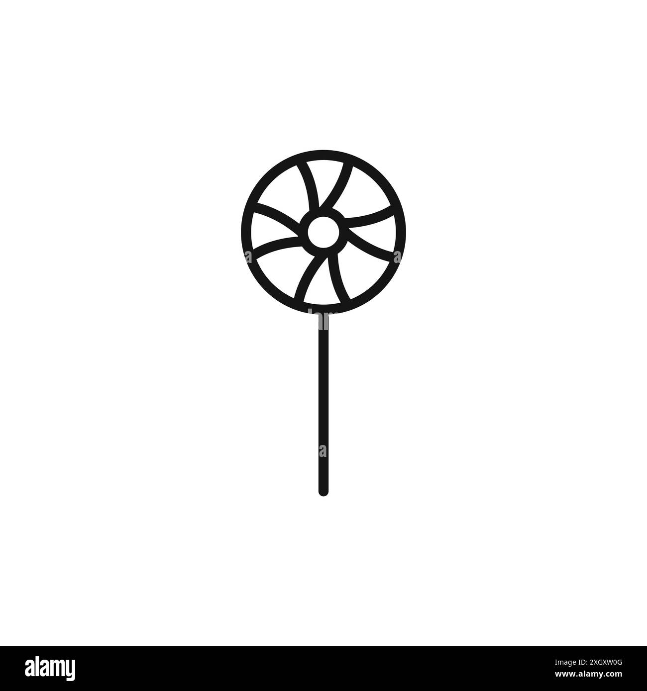 Logo Candy Icon con contorno vettoriale in bianco e nero Illustrazione Vettoriale