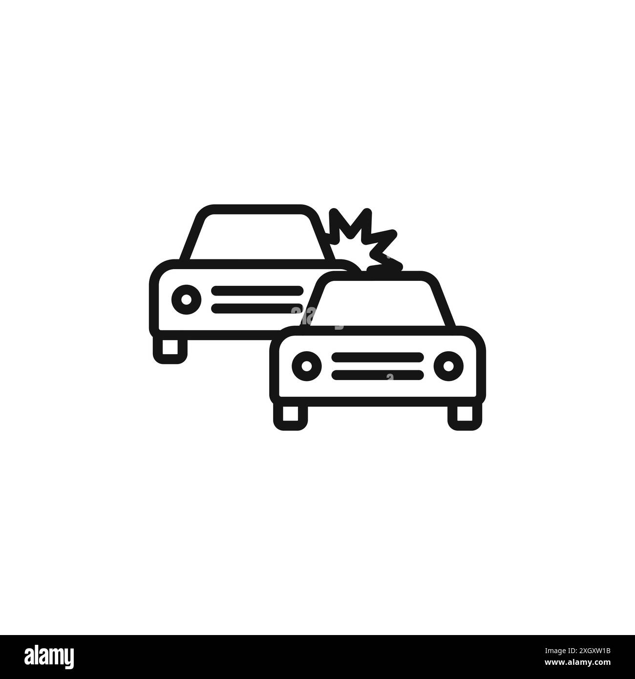 Logo icona di collisione con auto bordo vettoriale in bianco e nero Illustrazione Vettoriale Logo icona di collisione con auto bordo vettoriale in bianco e nero Illustrazione Vettoriale