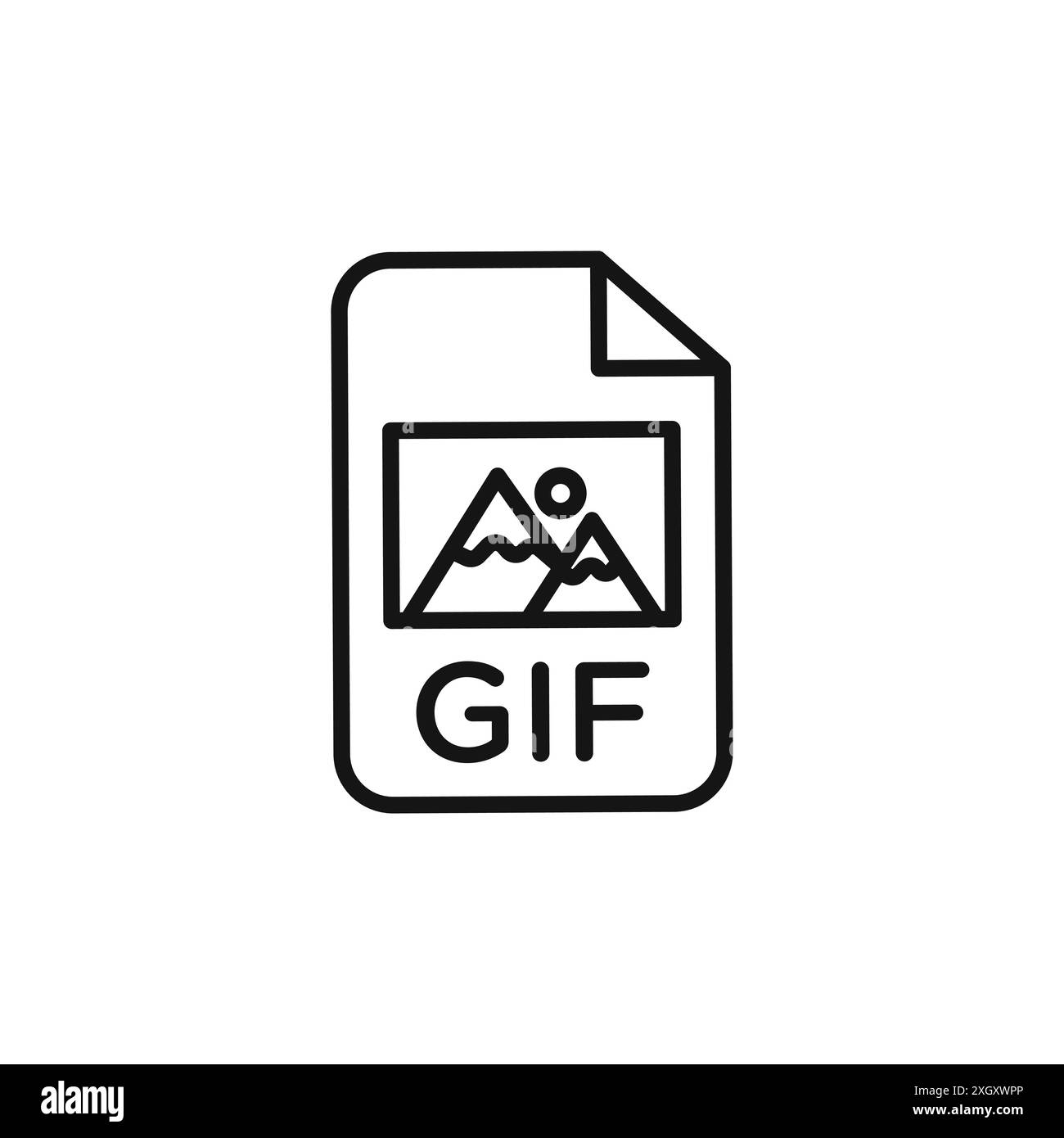 Logo GIF Icon con contorno vettoriale in bianco e nero Illustrazione Vettoriale Logo GIF Icon con contorno vettoriale in bianco e nero Illustrazione Vettoriale