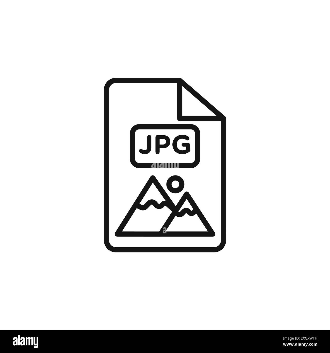 Logo icona JPG contorno vettoriale in bianco e nero Illustrazione Vettoriale