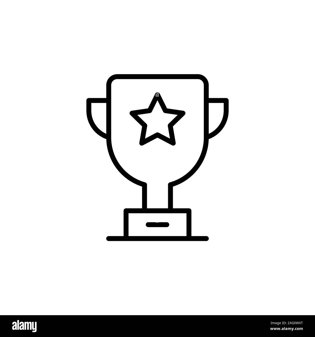 Logo icona trofeo, contorno vettoriale in bianco e nero Illustrazione Vettoriale