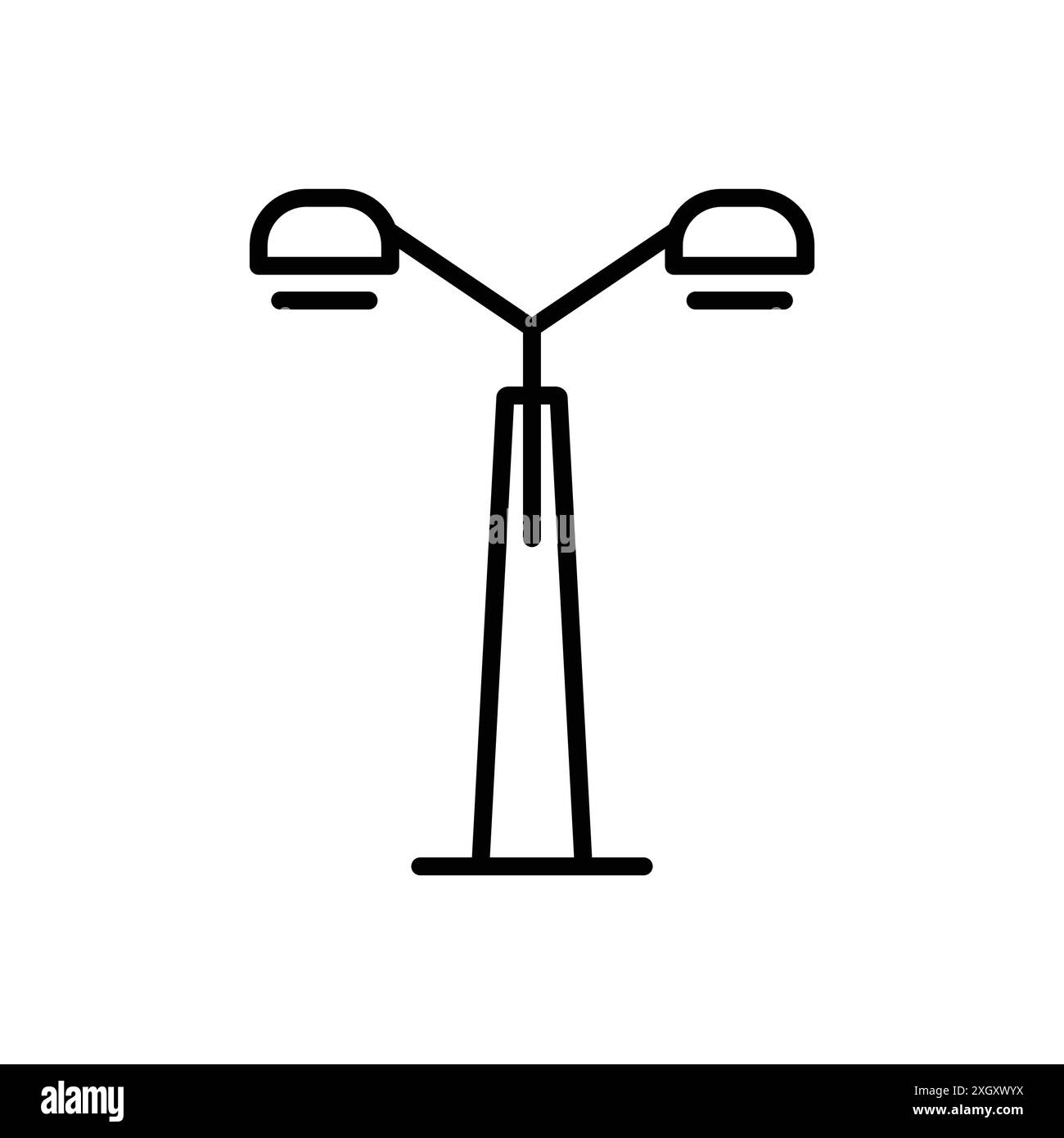 Contorno vettoriale del logo dell'icona dell'lampione in bianco e nero Illustrazione Vettoriale