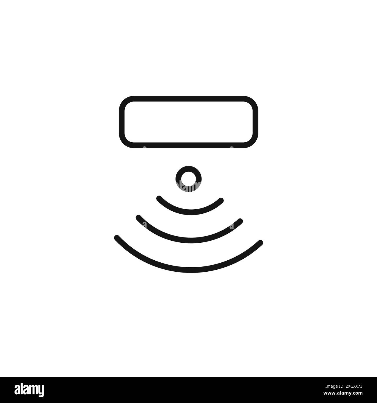 Il logo dell'icona del sensore indica il contorno vettoriale in bianco e nero Illustrazione Vettoriale