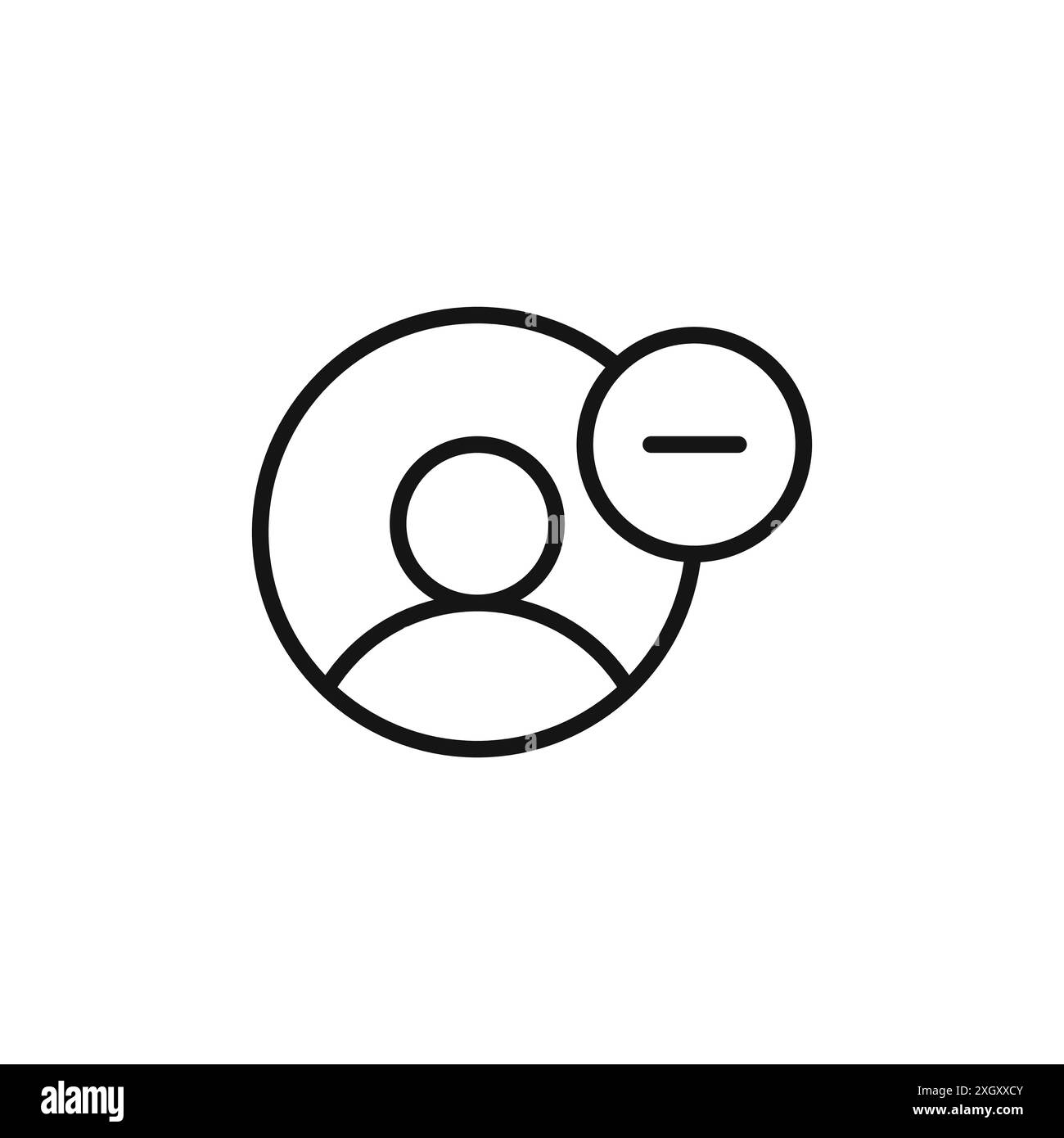 Rimuovere il contorno vettoriale del logo dell'icona utente in bianco e nero Illustrazione Vettoriale