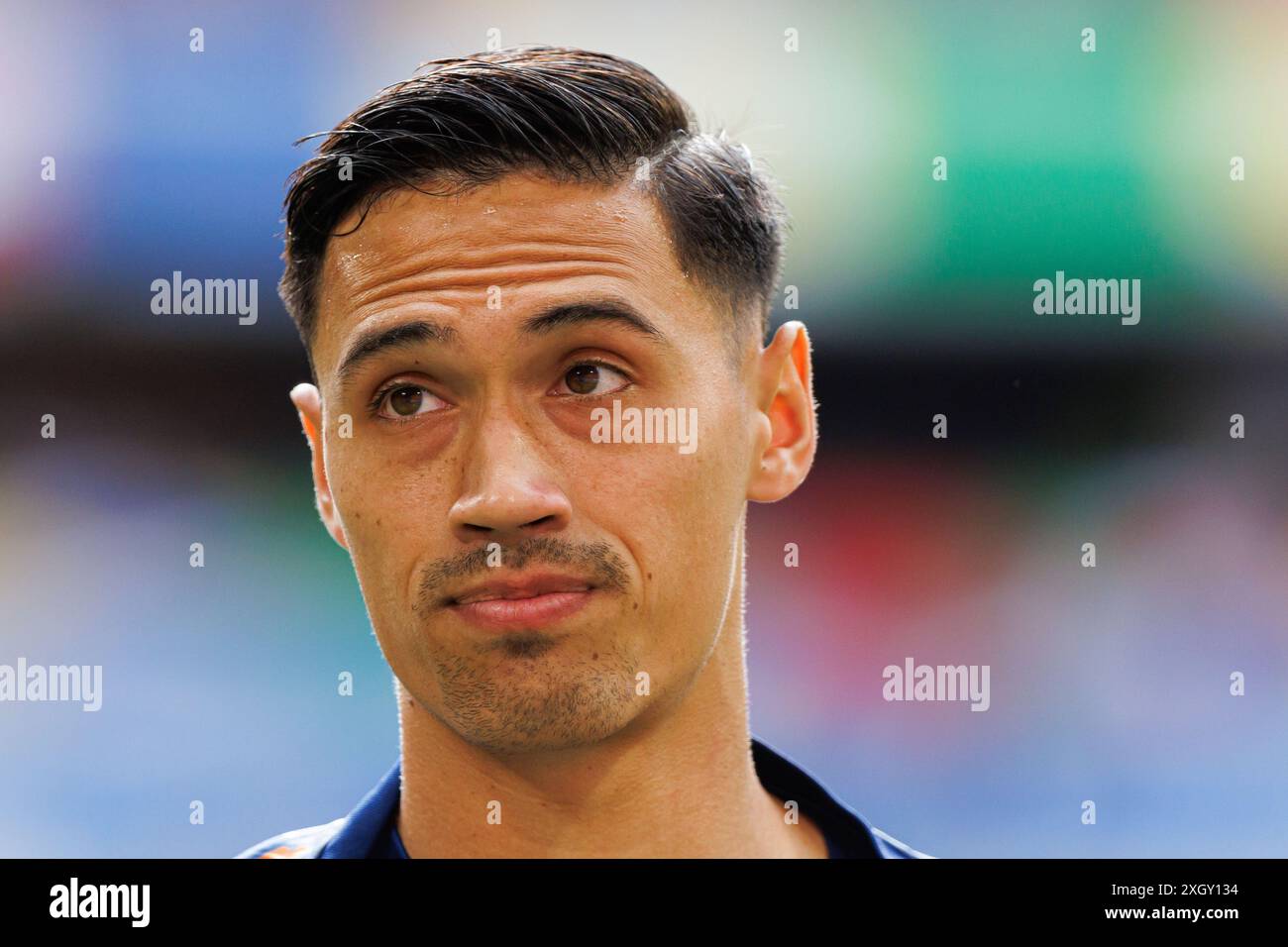 Monaco, Germania. 2 luglio 2024. Tijjani Reijnders (Paesi Bassi) visto durante il turno di UEFA Euro 2024 tra Romania e Paesi Bassi all'Allianz Arena. Punteggio finale; Romania 0:3 Paesi Bassi. (Foto di Maciej Rogowski/SOPA Images/Sipa USA) credito: SIPA USA/Alamy Live News Foto Stock