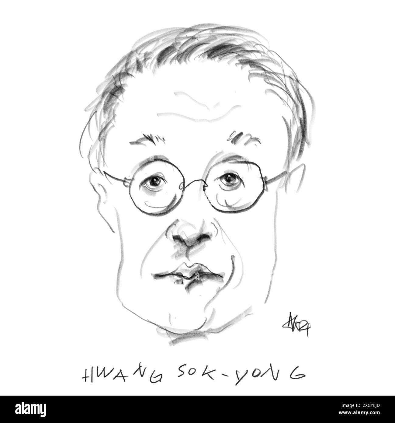 Ritratto dell'autore Hwang Sok-yong Foto Stock