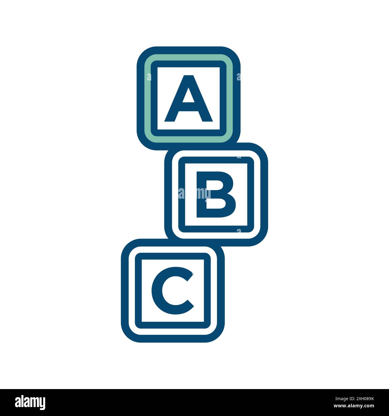 modello di disegno vettoriale dell'icona cubi abc su sfondo bianco Illustrazione Vettoriale