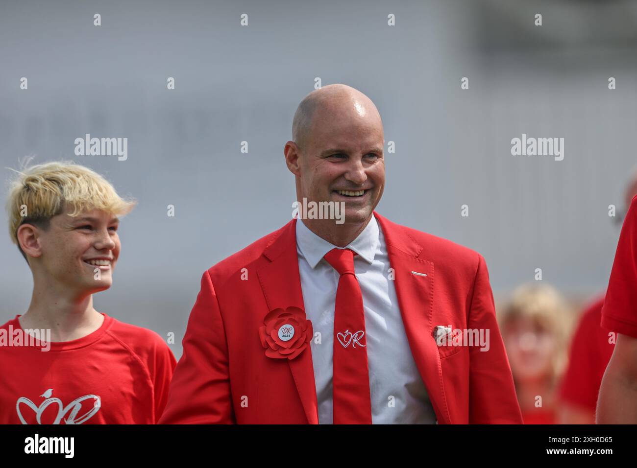 Andrew Strauss durante il Rothesay test Match Day Two England vs West Indies a Lords, Londra, Regno Unito, 11 luglio 2024 (foto di Mark Cosgrove/News Images) Foto Stock