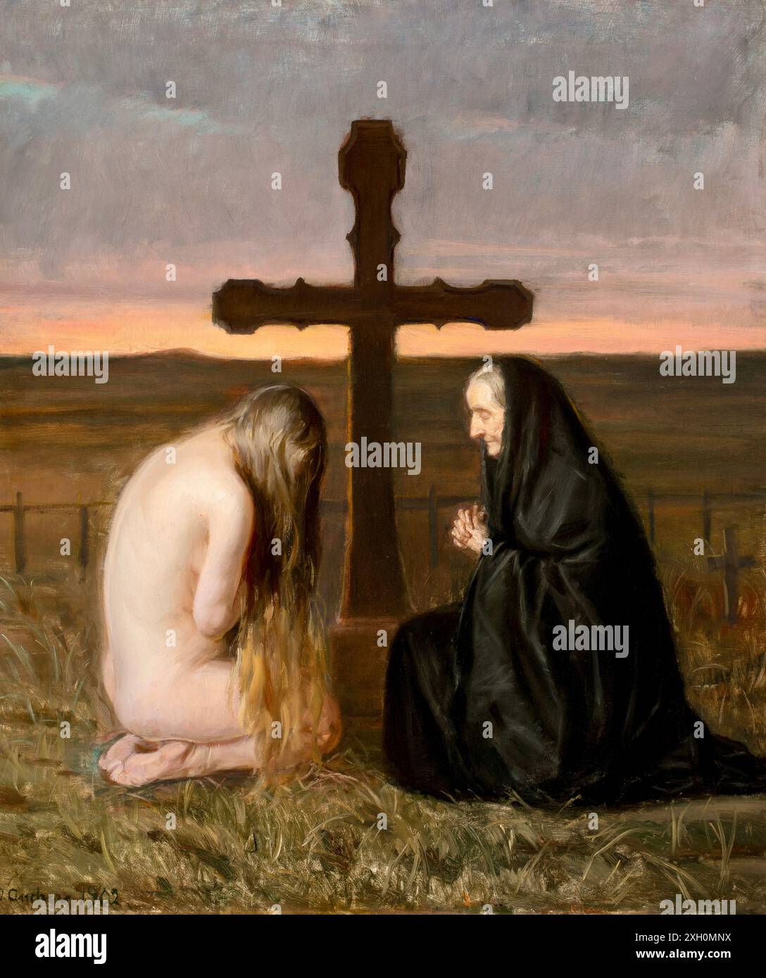 Anna Ancher - dolore - considerato come una delle più potenti e toccanti raffigurazioni del dolore nell'arte - 1902 Foto Stock