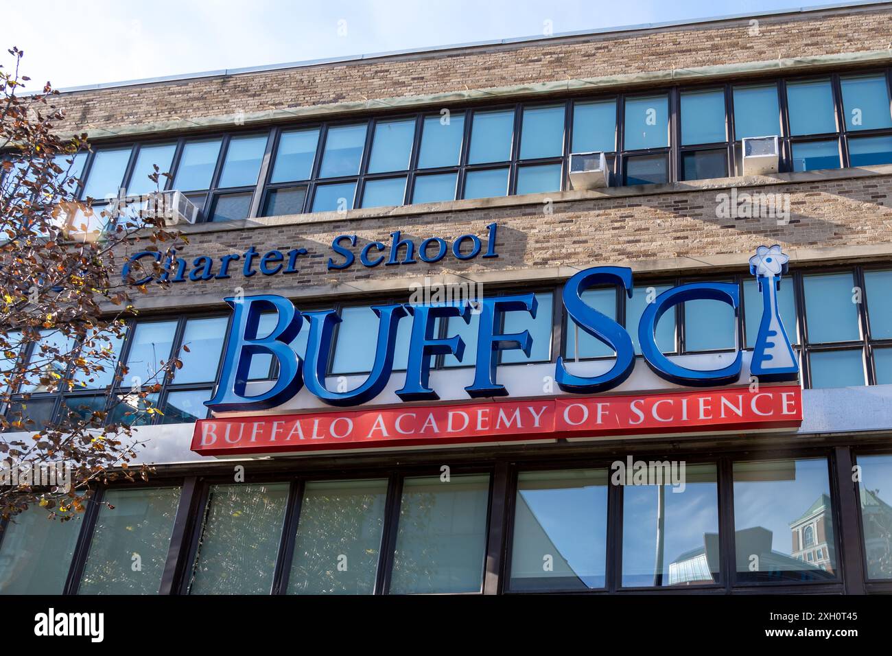 La Buffalo Academy of Science Charter Public School è una scuola pubblica di Buffalo, New York, USA, l'8 dicembre 2023. Foto Stock